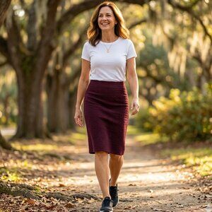 Elegant burgundy Women's Skirt